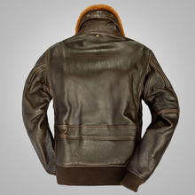Load image into Gallery viewer, Brown Men  Lambskin G-1 Flight Leather Jacket
