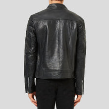Load image into Gallery viewer, Barret Black Motorcycle Leather Jacket - Shearling leather
