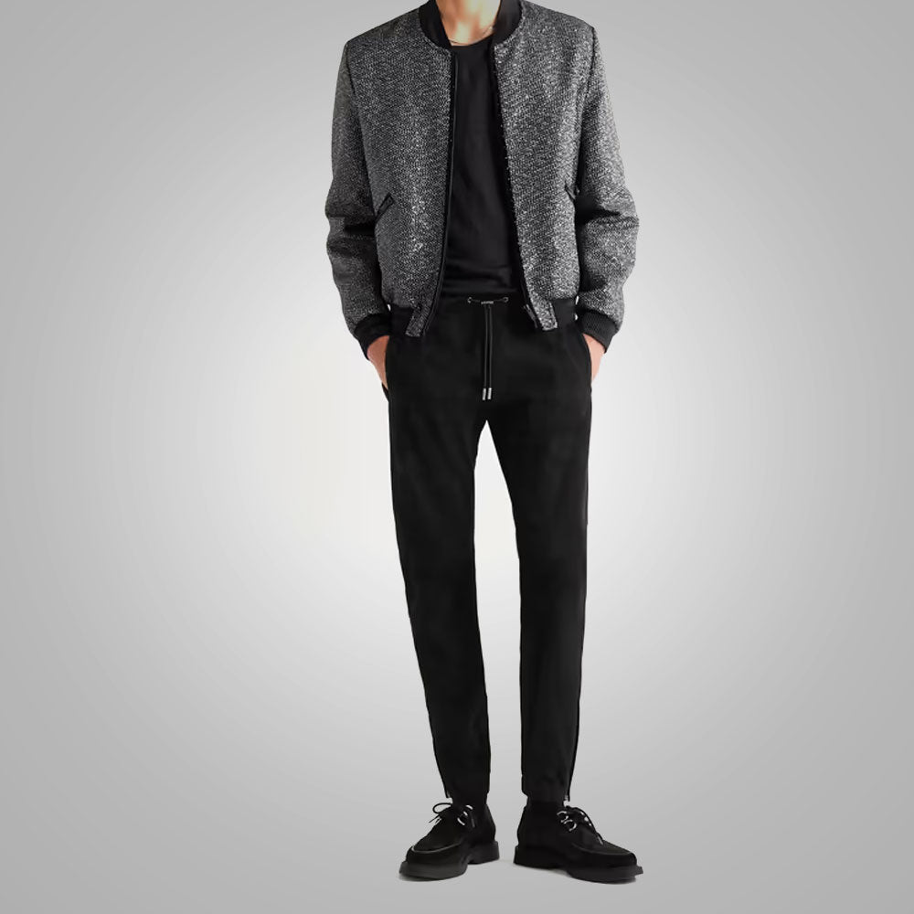 Mens Black Real Sheep Skin Leather Jeans Pant