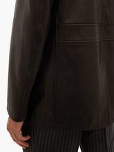 Load image into Gallery viewer, Men Brown Long Leather Jacket - Shearling leather
