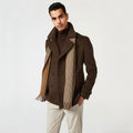 Men's Brown Fleece peacoat