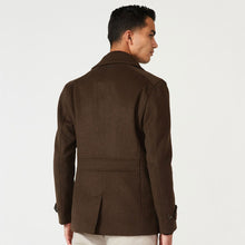 Load image into Gallery viewer, Men&#39;s Brown Fleece peacoat
