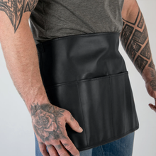 Load image into Gallery viewer, New Black Lampskin Handmade Half Apron for Men With Four front Pockets for Tools
