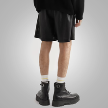 Load image into Gallery viewer, New Black Mens Leather Shorts
