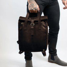 Load image into Gallery viewer, The Backpack Dark Brown Handmade with premium leather For Men
