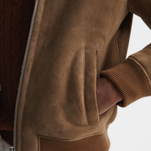 Load image into Gallery viewer, Men&#39;s B3 Brown Sheepskin Flying Aviator Shearling Bomber Leather Flying Jacket
