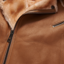 Load image into Gallery viewer, New Aviator Brown B3 Real Sheepskin Shearling Leather Bomber Flying Jacket for Men
