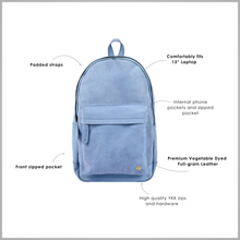 Load image into Gallery viewer, Men Handmade Premium Blue Leather Backpack With two internal compartments
