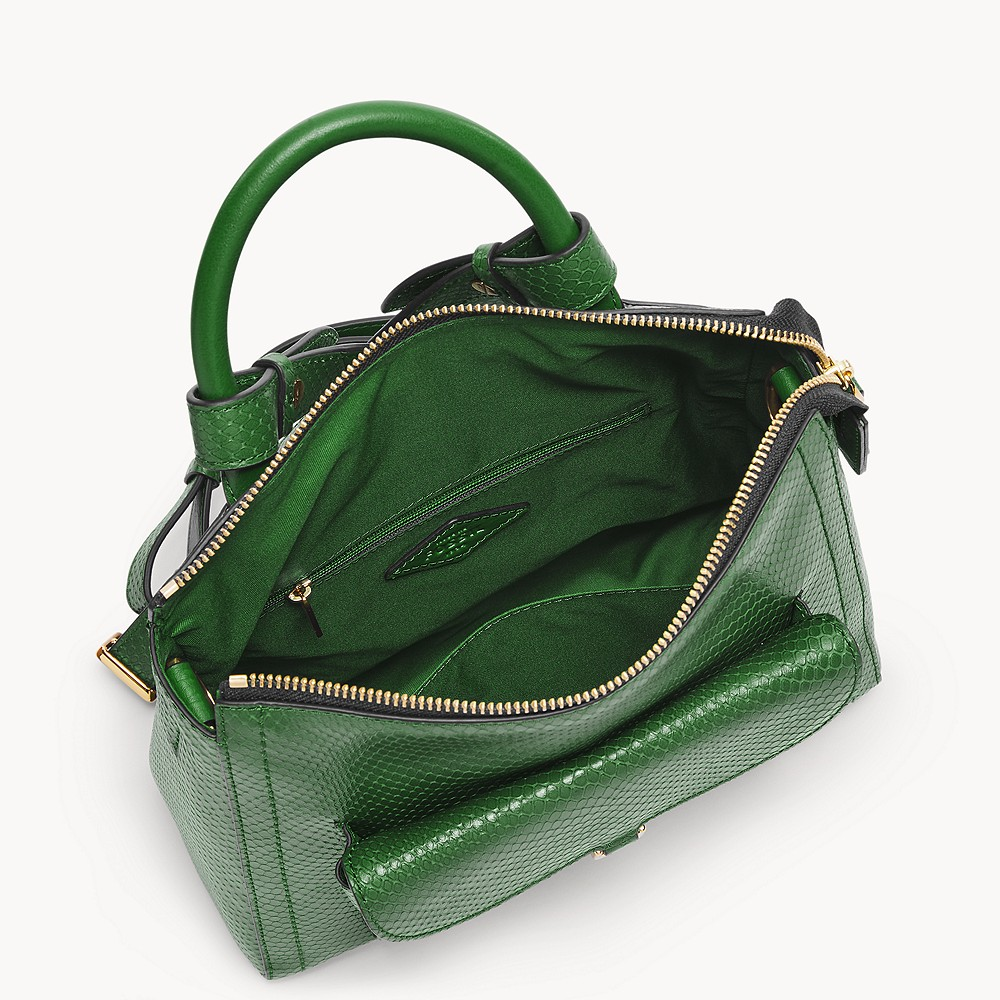 New Backpack Green Handmade with Sheepskin Leather For Women
