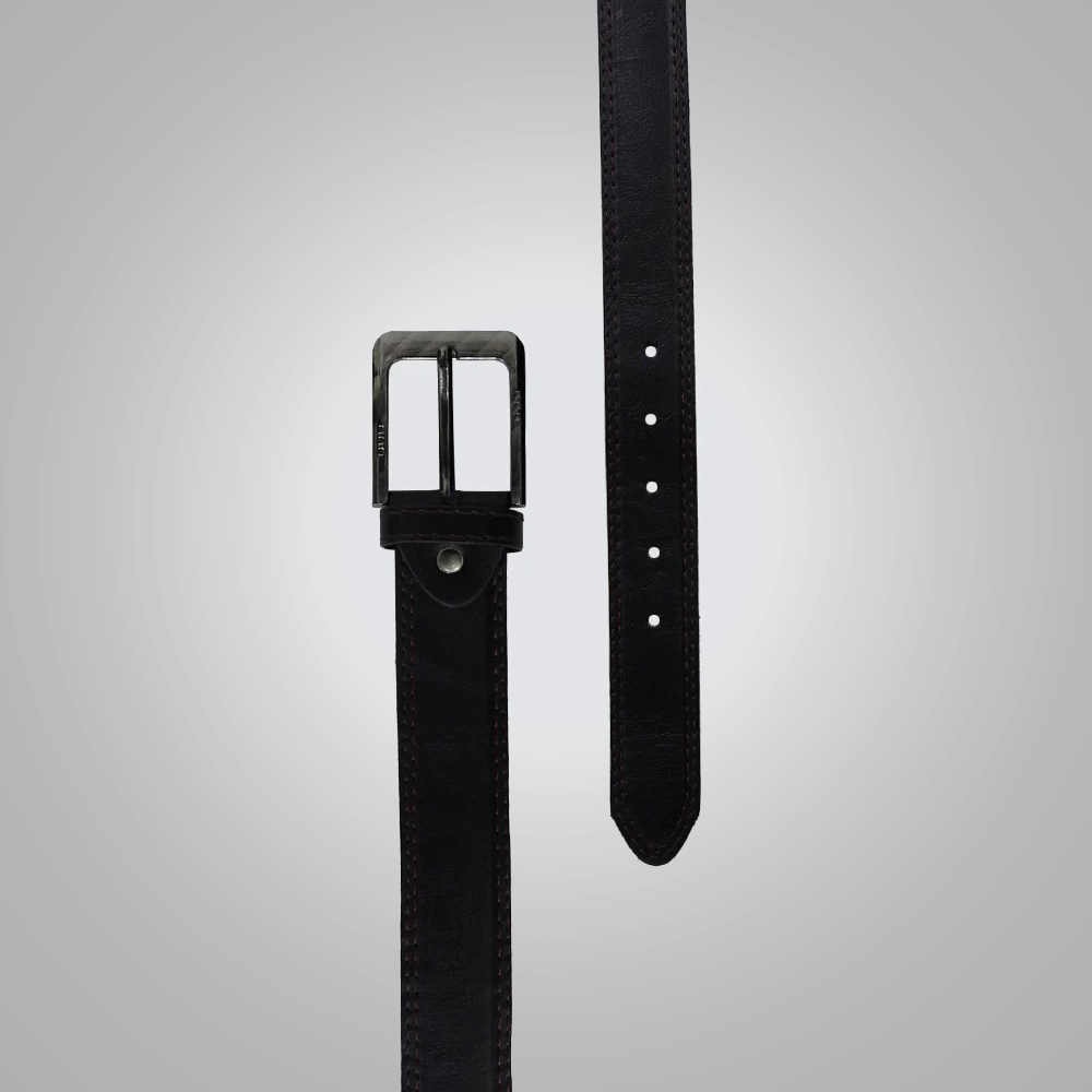 New Black Best Double Stitched Leather Belt