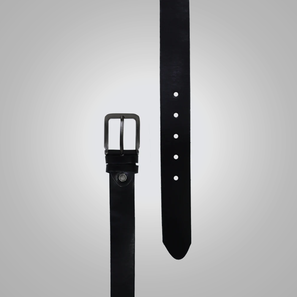 New Men Black Leather Belt