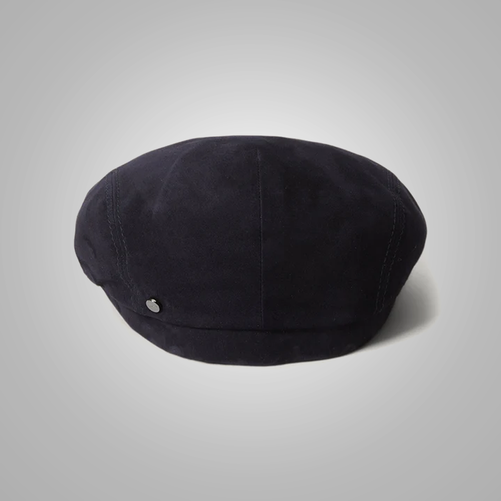 New Men Black Driver Goat Leather Cap