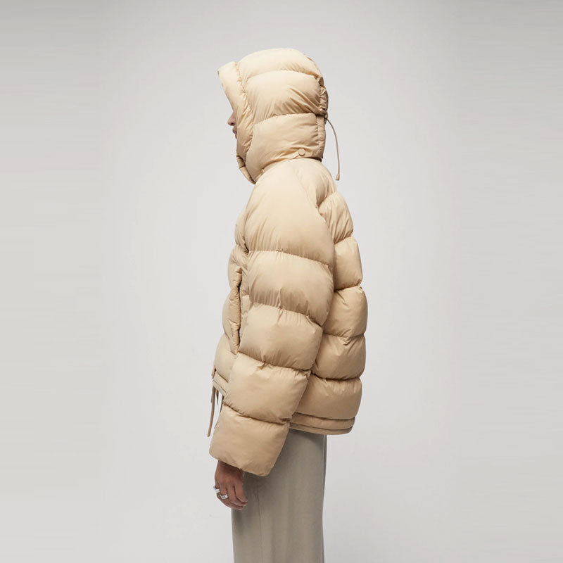 Womens Simple Sand Puffer Jacket