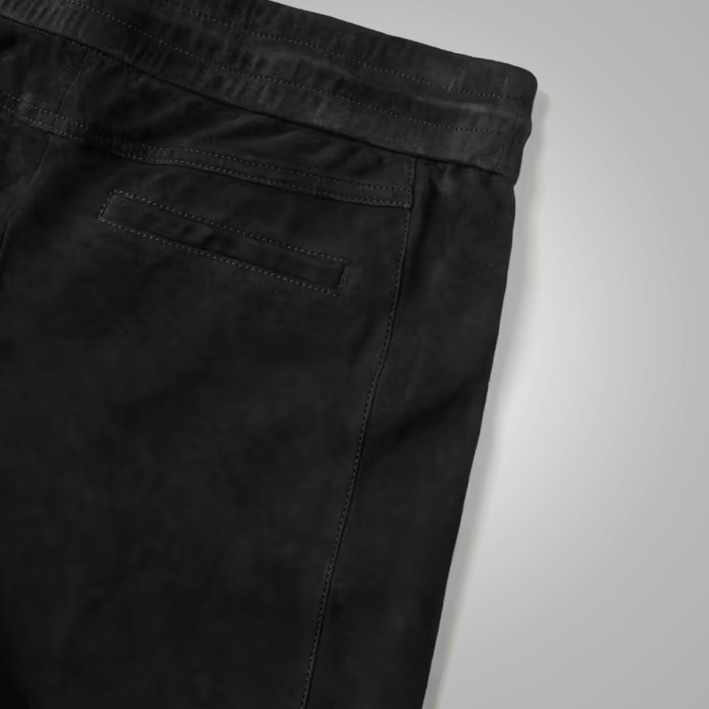 Mens Black Real Sheep Skin Leather Jeans Pant
