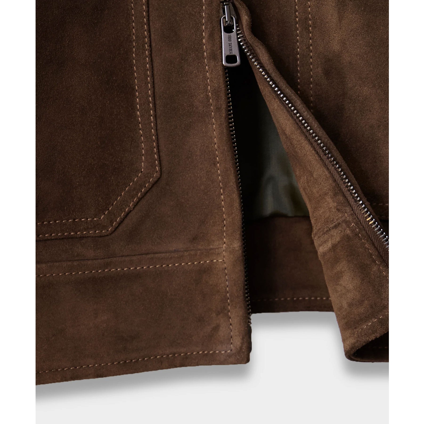 Men's Tan Leather Suede Bomber Jacket - Brown Bomber Jacket