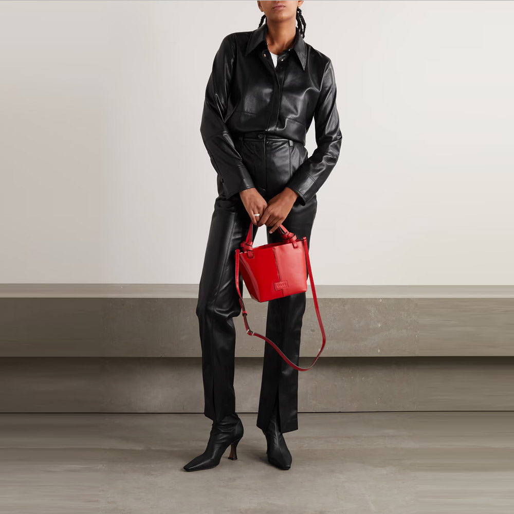 Women's Black Supple Feel Soft Slim Leather Shirt