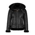 Women's Black Shearling Leather Jacket