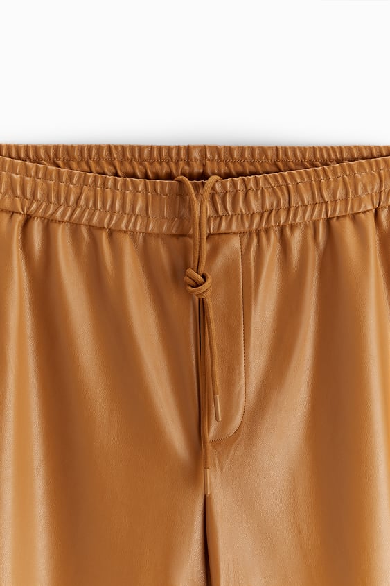 Brown Mens Leather Biker Real Sheep Skin Pant