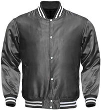 Load image into Gallery viewer, Varsity Letterman Baseball Bomber Vintage Retro All Poly Satin Jacket - Shearling leather
