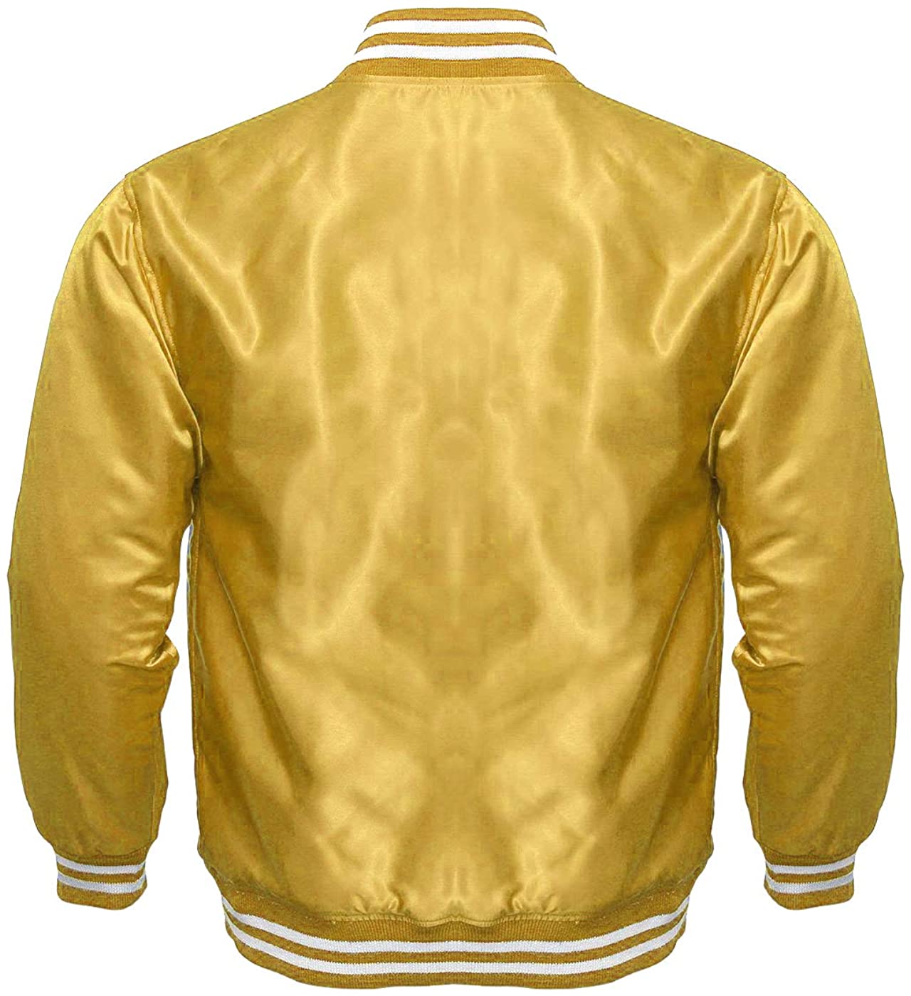Varsity Letterman Baseball Bomber Vintage Retro All Poly Satin Jacket - Shearling leather