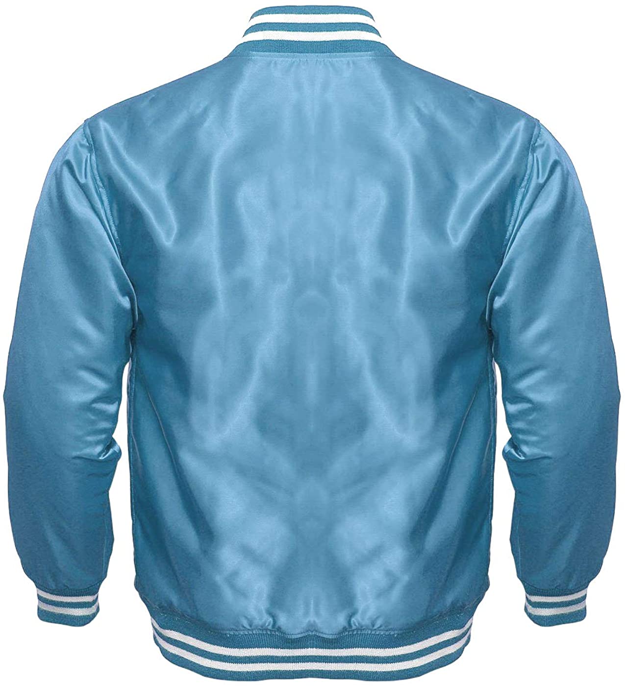Varsity Letterman Baseball Bomber Vintage Retro All Poly Satin Jacket - Shearling leather