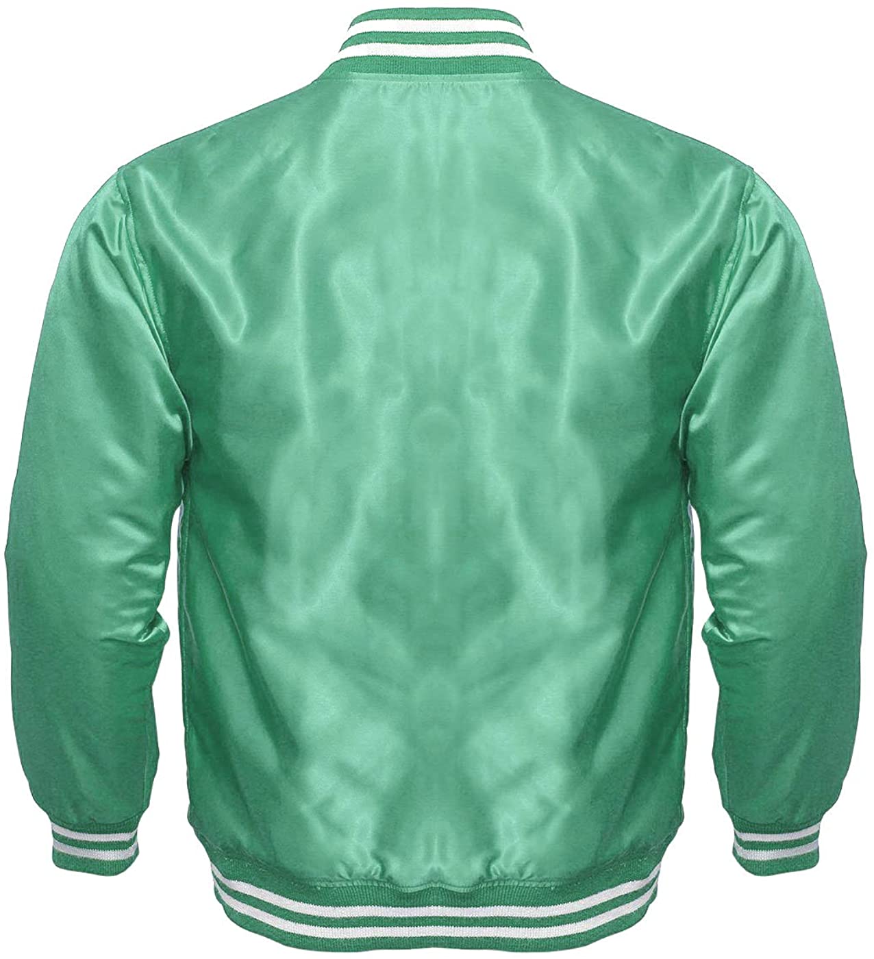 Varsity Letterman Baseball Bomber Vintage Retro All Poly Satin Jacket - Shearling leather