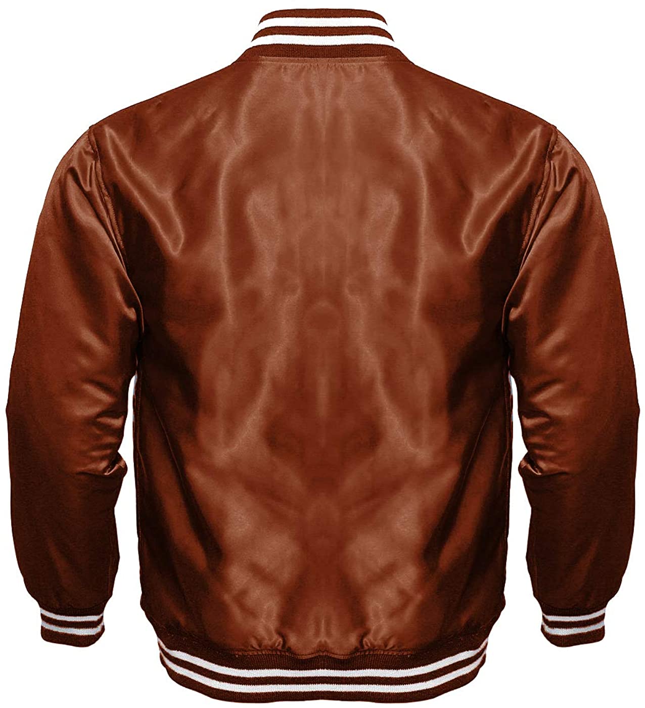 Varsity Letterman Baseball Bomber Vintage Retro All Poly Satin Jacket - Shearling leather