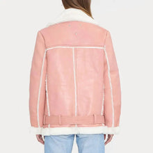 Load image into Gallery viewer, WOMEN’S ROSE BLOSSOM SHEARLING LEATHER JACKECT
