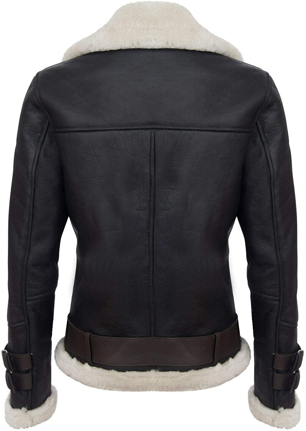 Men's Retro RAF B3 Pilot Real Sheepskin Shearling Biker Leather Jacket - Shearling leather