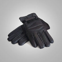 Load image into Gallery viewer, Men&#39;s Black Soft Flexible Leather Comfortable Winter Gloves
