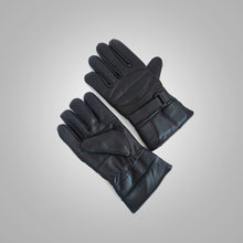Load image into Gallery viewer, Men&#39;s Black Soft Flexible Leather Comfortable Winter Gloves
