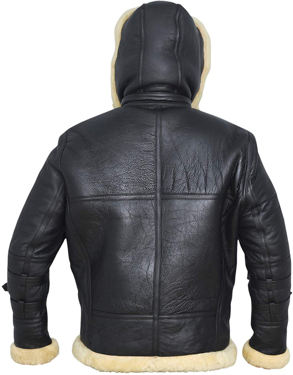 B3 Bomber Jacket Real Shearling B3 Bomber Jacket Removable Hood Black - Shearling leather