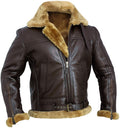 RAF Bomber Ginger Aviator British Sheepskin Shearling Leather Jacket - Shearling leather