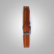 Load image into Gallery viewer, New Orange Tan With Multi Color Threads Leather Belt
