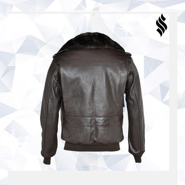 A-2 Naked Cowhide Leather Flight Bomber Jacket - Shearling leather