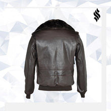 Load image into Gallery viewer, A-2 Naked Cowhide Leather Flight Bomber Jacket - Shearling leather
