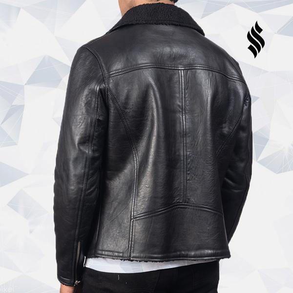 Alberto Shearling Black Leather Jacket - Shearling Leather Jacket