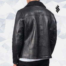 Load image into Gallery viewer, Alberto Shearling Black Leather Jacket - Shearling Leather Jacket
