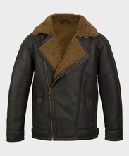 Load image into Gallery viewer, Anderson Black Sheepskin Shearling Leather Jacket
