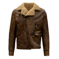 Aquaman Jason Momoa Justice League 2017 Movie Brown Leather Fur Coat - Shearling leather