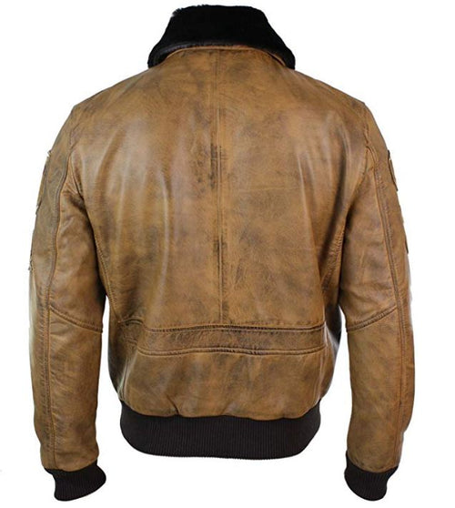 Aviator Mens Fur Bomber Jacket - Shearling leather