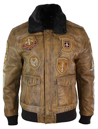 Aviator Mens Fur Bomber Jacket - Shearling leather