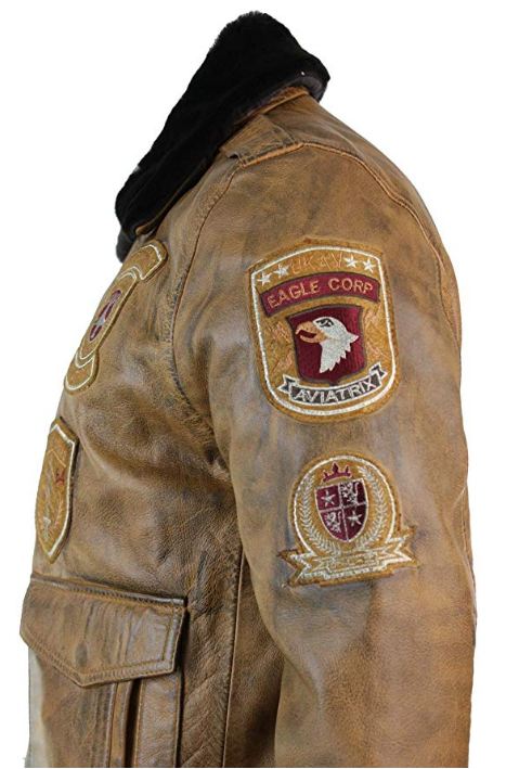 Aviator Mens Fur Bomber Leather Jacket | Fur Aviator Leather Jacket