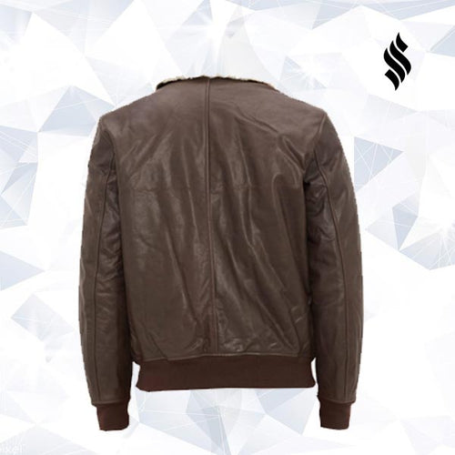 Aviator Leather Jacket With Removable Collar | Buy Pilot Jackets Online