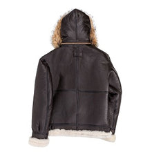 Load image into Gallery viewer, Mens B-3 Hooded Sheepskin Bomber Style Jacket - Shearling leather
