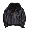 B3 Black Premium Sheepskin Leather Jacket - Shearling leather