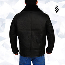Load image into Gallery viewer, B3 Aviator Bomber Sheepskin Black Real Leather Jacket

