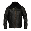 B3 Aviator Bomber Sheepskin Black Jacket - Shearling leather
