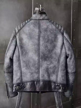 Load image into Gallery viewer, Men B3 Bomber Shearling Jacket Grey Coat Online 
