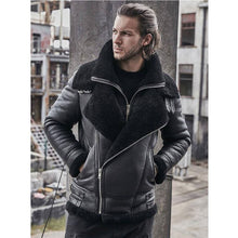 Load image into Gallery viewer, B3 Classic Bomber Shearling Sheepskin Motorcycle Leather Jacket
